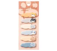 Lot de 180 marque-pages adhésifs en forme de chaton pour bloc-notes, planificateur, étiquettes inscriptibles de 15 x 45 mm