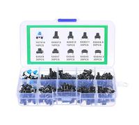 Lot de 180 micro-interrupteurs tactiles à bouton-poussoir - 10 valeurs - 6 x 6 mm - 4 broches