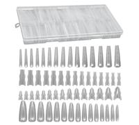 Lot de 180 moules à ongles, structure sandwich, couverture complète, outil de beauté, ongles en gel doux, à presser, extensions d'ongles, accessoires d'extension d'ongles, French Manucure, mariage