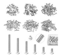 Lot de 180 vis blanches pour plaque murale - Vis de protection pour prise de courant électrique - 6 tailles de longueur (0,8 cm, 3/8", 9/16", 3/4", 2,5 cm, 3 cm) pour montage sur plaque frontale