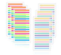 Lot de 1800 notes adhésives fines, marqueurs de page, notes adhésives, bandes adhésives, bandes adhésives, bandes adhésives colorées, notes adhésives transparentes, pastel, notes adhésives