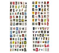 Lot de 181 autocollants lettres vintage, autocollants lettres adhésives, sticker alphabet résistants aux intempéries pour scrapbooking, journal, album photo