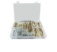 Lot de 184 goupilles annulaires en acier galvanisé de type R de type O | Clips carrés en D, kit d'assortiment de qualité avec boîte de rangement à 36 compartiments pour automobiles