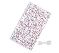 Lot de 1850 perles multi-usages en forme de lettre - Couleurs vives - Portable - Pour travaux manuels, bracelets d'amitié et cadeaux