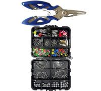 Lot de 188 boîtes de matériel de pêche d'extérieur avec crochets, perles, gabarits, hameçons, accessoires de pêche professionnels