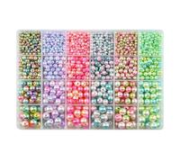 Lot de 1890 perles intercalaires avec trous pour fabrication de bijoux 4/6/8/10 mm changeant de couleur