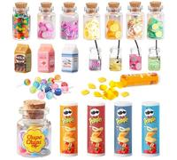 Lot de 19 accessoires miniatures pour maison de poupée - Accessoires de lutin miniatures - Mini nourriture - Bonbons miniatures - Décoration de Noël