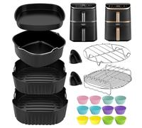 Lot de 19 accessoires pour friteuse à air chaud COSORI Turbo Tower Pro Smart 10,8 l, double Stack Airfryer, sans BPA, accessoire pour COSORI Turbo Tower 6,5 l/4,3 l Air Fryer en silicone