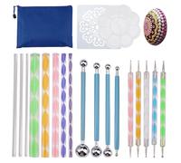 Lot de 19 Dotting Tools pour Mandala Art, Mandala Art Dotting Rock Kit | Outils de Pointillage Mandala Art Tool, Peinture Dot Painting pour Argile Polymère, Artisanat, Galets, Peinture de Roches