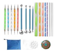 Lot de 19 Dotting Tools pour Mandala Art Mandala Art Dotting Rock Kit Outils de Pointillage Mandala Art Tool Peinture Dot Painting pour Argile Polymère Artisanat Galets Peinture de Roches