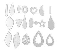 Lot de 19 emporte-pièces en forme de goutte en forme de feuille pour bijoux en cuir, boucles d'oreilles, artisanat, approvisionnement, boucles d'oreilles, forme ronde
