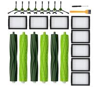 Lot de 19 pièces de rechange compatibles avec les aspirateurs iRobot Roomba i3 i3+ i7 i7+ i4 i6 i6+i8 i8+/Plus E5 E6 E7 J7 I E & J Series, 3 brosses à rouleau, 8 filtres et 8 brosses latérales