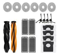 Lot de 19 pièces de rechange pour aspirateurs Dreame X50 Ultra / X50 Master / L50 Pro Ultra, pièces de rechange comprenant 1 brosse principale, 6 serpillères, 4 filtres HEPA, 4 brosses latérales, 4