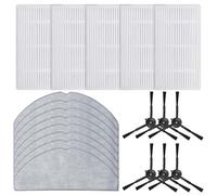 Lot de 19 pièces de rechange pour aspirateurs robots Tapo RV30 Max / RV30 Max Plus / RV20 Max Plus, comprend 5 filtres HEPA, 8 chiffons à franges et 6 brosses latérales