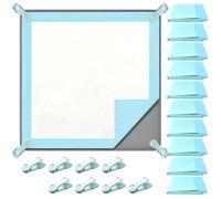 Lot de 19 plateaux de pipi en silicone antidérapant pour chiens de 60 x 60 cm, bord haut facile à nettoyer avec 8 pinces de support et 10 tapis de propreté pour chiot