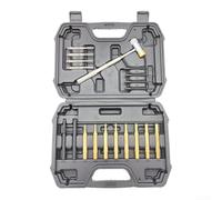 Lot de 19 poinçons mécaniques comprenant une extrémité creuse plate et des poinçons en plastique avec têtes de marteau amovibles