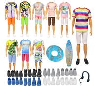 Lot de 19 vêtements et accessoires, vêtements de poupée pour enfant, 4 décontractés, 4 pantalons, 4 chaussures, 3 accessoires