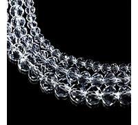 Lot de 1900 perles en verre transparent de 4 mm, 6 mm, 8 mm, perles intercalaires en cristal AB pour la fabrication de bijoux, bricolage, projets d'artisanat, 15 brins