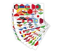 Lot de 196 autocollants avec nom de pays au design hexagonal - 6 x 5 cm chacun - Pour carte du monde, ordinateur portable, valise, modélisme, carnet de voyage, apprentissage de la géographie - R239