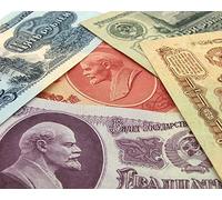 Lot de 1961 Russie URSS CCCP SOVIÉTIQUE Papier-Monnaie 5 Billets ROUBLES Set Collection