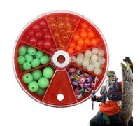 Lot de 199 perles d'appât de pêche - Lot de 199 perles d'espacement pour matériel de pêche - Durable - Imitation rogue ronde - Organisateur de rangement assorti - Paquet de décoration pour offshore