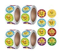 Lot de 2 000 autocollants de récompense pour enfants, autocollants « Well Done » avec visage souriant coloré en forme d'étoile dorée pour tableau de récompenses, fournitures de salle de classe
