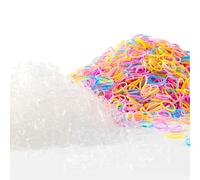 Lot de 2 000 élastiques à cheveux fins en caoutchouc pour cheveux de bébé - Mini accessoires de coiffure pour queue de cheval - Sans danger (1 000 couleurs gelées + 1 000 transparents)