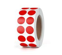 Lot de 2 000 étiquettes autocollantes rondes rouges de 13 mm avec code couleur imperméable et amovible