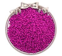 Lot de 2 000 mini perles en verre rondes de 2 mm - Perles en verre à la main - Perles éparpillées - Pour la fabrication de bracelets, colliers et bijoux - Fuchsia