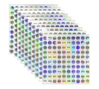 Lot de 2 000 petits autocollants ronds réfléchissants de 1 à 1 000 petites étiquettes numérotées consécutivement - Étiquettes brillantes pour rangement d'inventaire - Étiquettes d'organisation pour