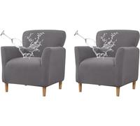 Lot de 2/1 Couverture de Fauteuil Cabriolet 1 Places Extensible Housse de Fauteuil Cabriolet Carrées Club Universel Amovible Lavable Housse de Canapé，Protecteur de Fauteuil，pour Salon Tub Chair ( Colo
