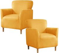 Lot de 2/1 Couverture de Fauteuil Cabriolet 1 Places Extensible Housse de Fauteuil Cabriolet Carrées Club Universel Amovible Lavable Housse de Canapé，Protecteur de Fauteuil，pour Salon Tub Chair ( Colo