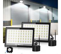 Lot de 2*100W Projecteur LED Extérieur Detecteur de Mouvement, 10000 LM Projecteur LED Extérieur du Crépuscule à l'Aube Spot Exterieur Étanches IP66 Alimentées Sur Secteur pour Jardin, Garage, Entrées