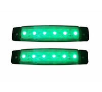 Lot de 2 12 V LED verte Feux de Position LED Indicateur de lampe de marqueur de côté Bus Camion Remorque