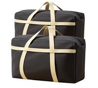 Lot de 2 150L Sac Demenagement Grand Format, Sacs de Déménagement Extra Larges avec Double Fermeture Éclair, Sacs de Rangement Robustes, Imperméables, Résistants pour Vêtements, Literie