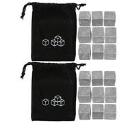 Lot de 2 18 Pierres à Whisky en Marbre, Boules de Glaçons Réutilisables, Refroidisseur de Vin avec Sac de Rangement, Boules de Refroidissement pour Boissons, Bar, Bière, Cadeau pour Homme.