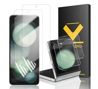 Lot de 2 + 2 films de protection d'écran en verre blindé pour Samsung Galaxy Z Flip 5 + 2 films de protection intérieur en TPU souple pour Samsung Galaxy Z Flip 5 5G