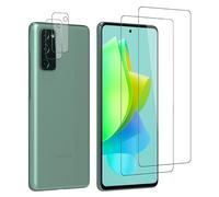 Lot de 2 + 2 pièces : film de protection d'écran en verre blindé incassable pour Samsung Galaxy S20 FE 5G, précision tactile, sans bulles