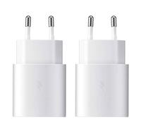 Lot de 2 25W USB C Chargeur Rapide Mural pour Samsung Galaxy S26 S25 S24 | Galaxy S23 S22 S21 S20 A57 A56 A55 A53 A37 A36 A35 A17 A16 A15 A05s Z Fold 8/7 Z Flip 8/7 Adaptateur Secteur Prise Chargeur