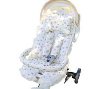 Lot de 2/3/4 pièces en coton avec bordure en dentelle et oreiller, coussin de siège respirant toutes saisons pour la plupart des landaus