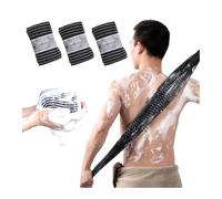 Lot de 2/3/5 serviettes de douche exfoliantes antibactériennes, extra longues, idéales pour les hommes et les femmes, pour frotter et laver (noir x 3,24 x 110 cm)
