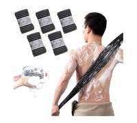 Lot de 2/3/5 serviettes de douche exfoliantes antibactériennes, extra longues, idéales pour les hommes et les femmes, pour frotter et laver (noir x 5,24 x 110 cm)
