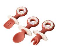 Lot de 2/3 cuillères en silicone pour bébé - Fourchette - LED - Anti-étranglement - Ustensiles d'alimentation - Cuillères - Couverts