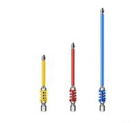 Lot de 2/3 embouts de tournevis à ressort antidérapant avec tournevis PH2 magnétique, tige hexagonale de 65 à 150 mm, outil en alliage d'acier pour la maison et le jardin (70 + 90 + 150 mm)