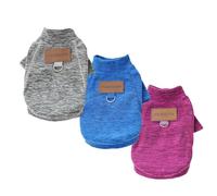 Lot de 2/3 pulls en polaire pour petits chiens - Doux et chaud - Col roulé - Manteau d'hiver pour animaux de compagnie - Gris violet bleu - M