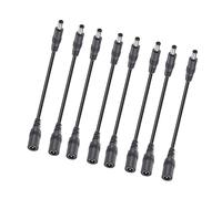 Lot de 2/4/6/8/10 adaptateurs d'alimentation 22 AWG 5521 - Câble d'extension d'alimentation flexible CC 5,5 x 2,1 mm pour appareils photo à bandes LED mâle vers femelle pour appareils photo à bandes