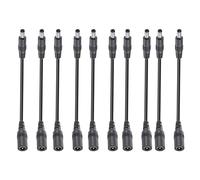 Lot de 2/4/6/8/10 adaptateurs d'alimentation 22 AWG 5521 - Câble d'extension d'alimentation flexible CC 5,5 x 2,1 mm pour appareils photo à bandes LED mâle vers femelle pour appareils photo à bandes