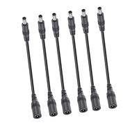 Lot de 2/4/6/8/10 adaptateurs d'alimentation 22 AWG 5521 - Câble d'extension d'alimentation flexible CC 5,5 x 2,1 mm pour appareils photo à bandes LED mâle vers femelle pour appareils photo à bandes