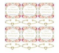 Lot de 2/4/6 bracelets de demoiselle d'honneur - Cadeau de demande en mariage - Bracelet doré avec nœud d'amour pour femme « I Can't Tie the Knots without You Will You Be My Bridesmaids », Large