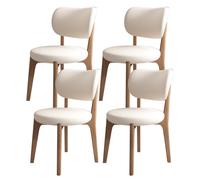 Lot de 2/4/6 chaises de salle à manger modernes du milieu du siècle - Élégant revêtement en cuir synthétique avec coussin rond pour salle à manger, salon, chambre à coucher, bureau (noir et orange)